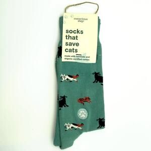 Conscious Step Unisex Socks That Save Cats NEW Size M 8-13 Men 9-14 Women Crew
